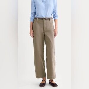 Everlane Cropped Wide-Leg Trousers in Brown-Khaki